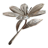 Cendrier fleur de lys métal argenté