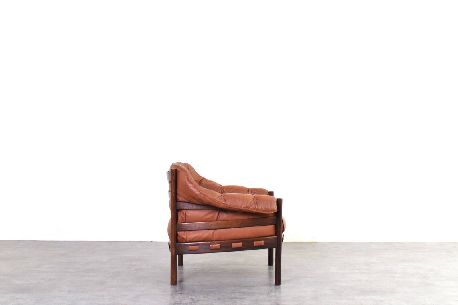 Mid-Century Oak & Leather Armchairs by Arne Norell for Coja, 1960s, Set 4