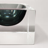 1960s stunning grey ashtray or catchall by flavio poli for seguso. made in italy