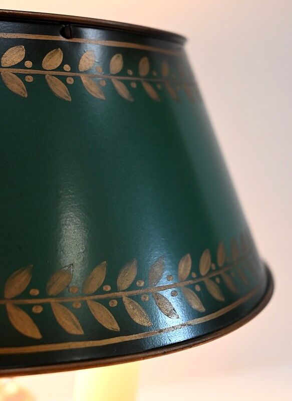 White metal bouillotte lamp, empire style – early twentieth century