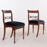 Ensemble de salle à manger Biedermeier, table ronde et quatre chaises, 19e siècle