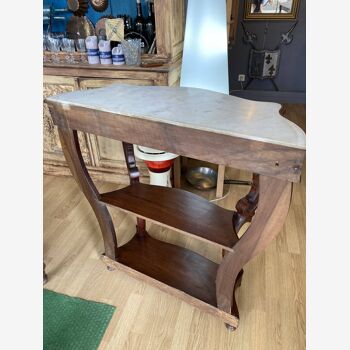 Mahogany console white marble 19th century