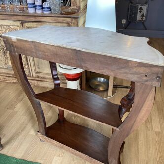 Mahogany console white marble 19th century