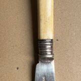 Box of 24 ivory and engraved silver metal cutlery - 19th century