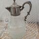 Antique pewter and glass carafe