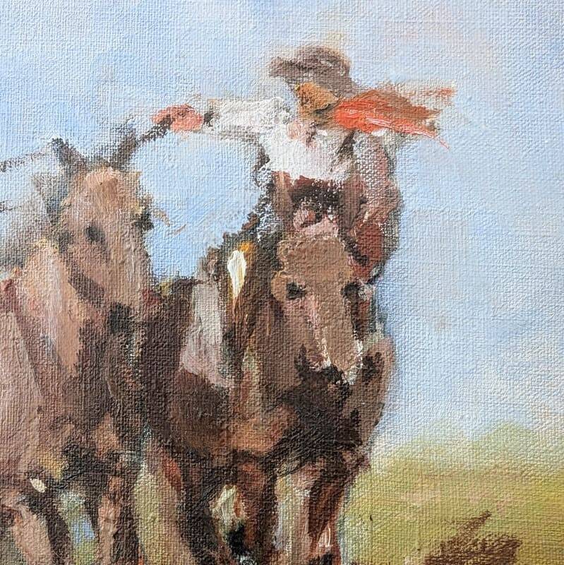 Huile sur toile "Les chevaux sauvages"