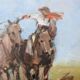 Huile sur toile "Les chevaux sauvages"