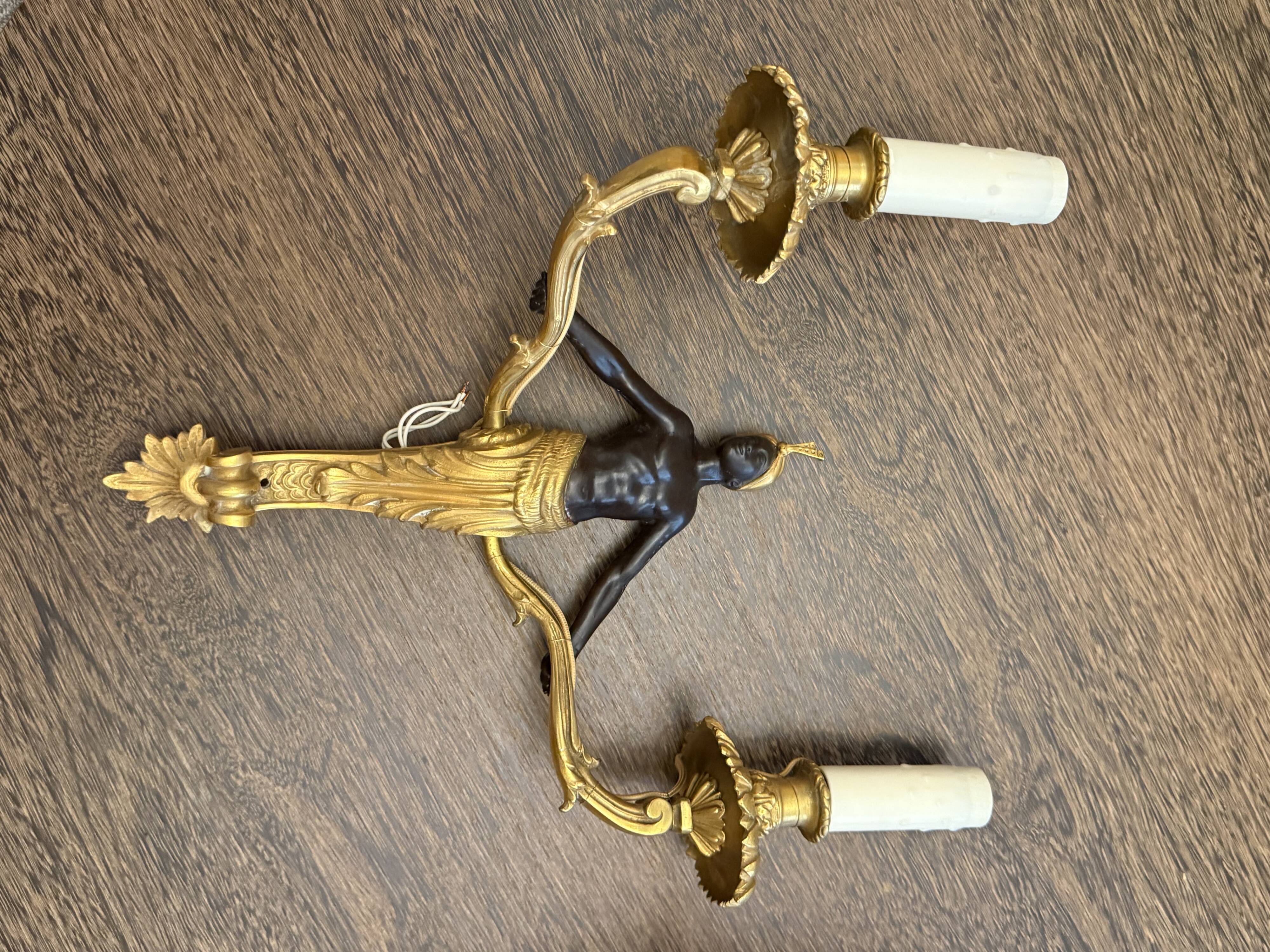 Paire d’appliques Empire en bronze, XIXe siècle