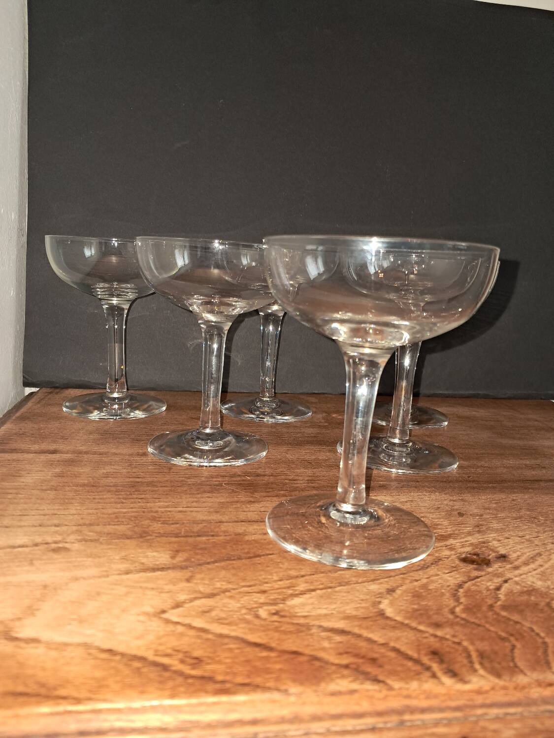 6 new crystal champagne glasses