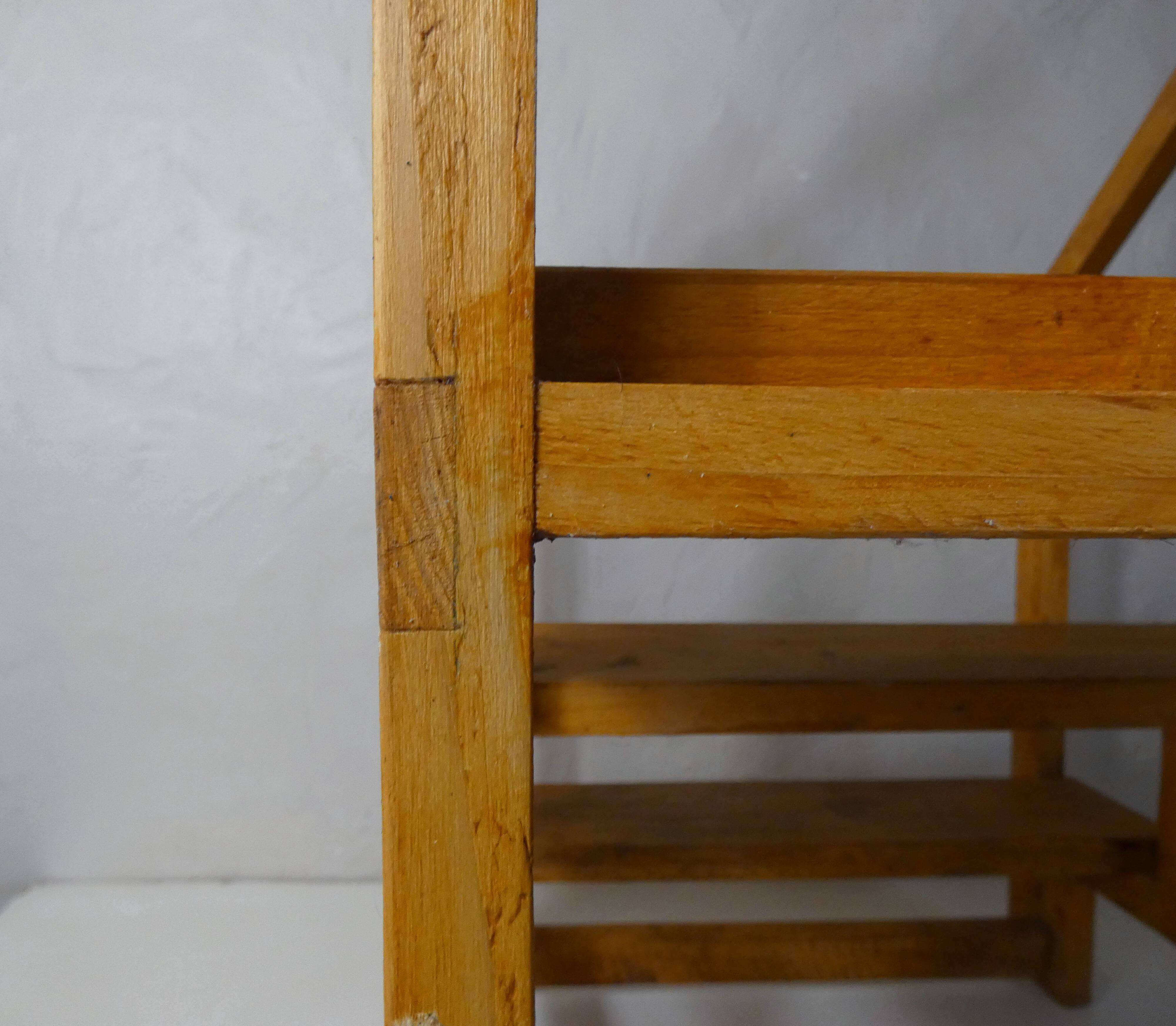 vintage wooden library staircase