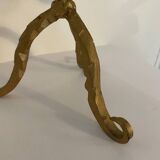 Candelabre en fer forgé et verre XXe