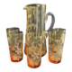 Saint Louis beer service in blown and cut amber crystal – Art Deco