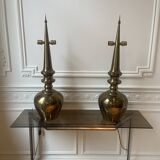 Pairs of lamps in copper metal 1980s