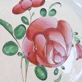 Plate in Faience de l'est pink red 19th LUNEVILLE ISLETTES ST CLEMENT nº1