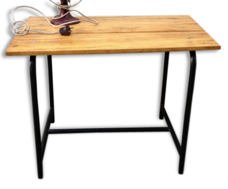 Small table low metal tubular base.