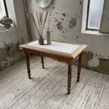 Walnut and marble bistro table 1890