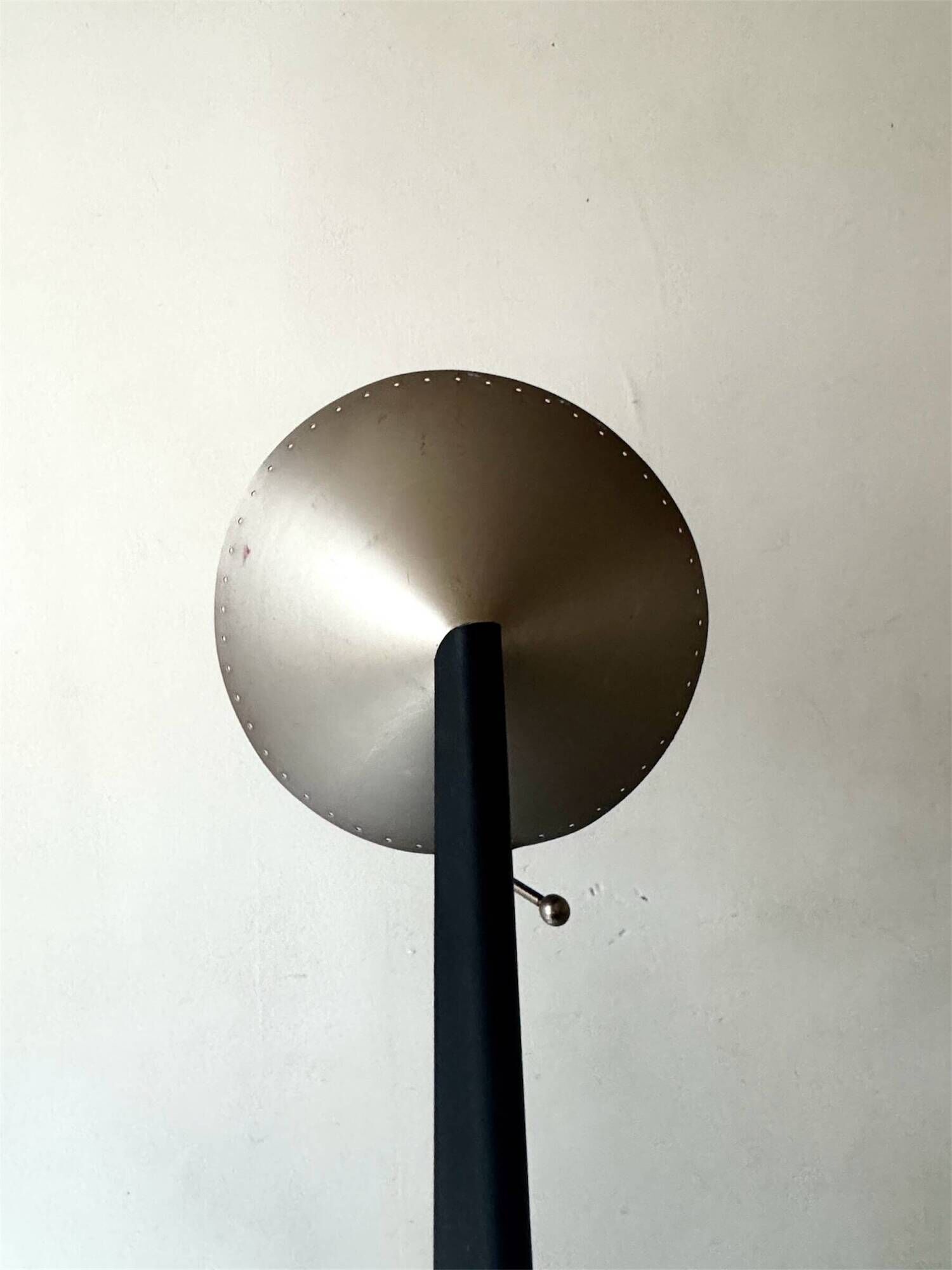 Vintage chrome metal cone floor lamp, adjustable, Ikea 1980.