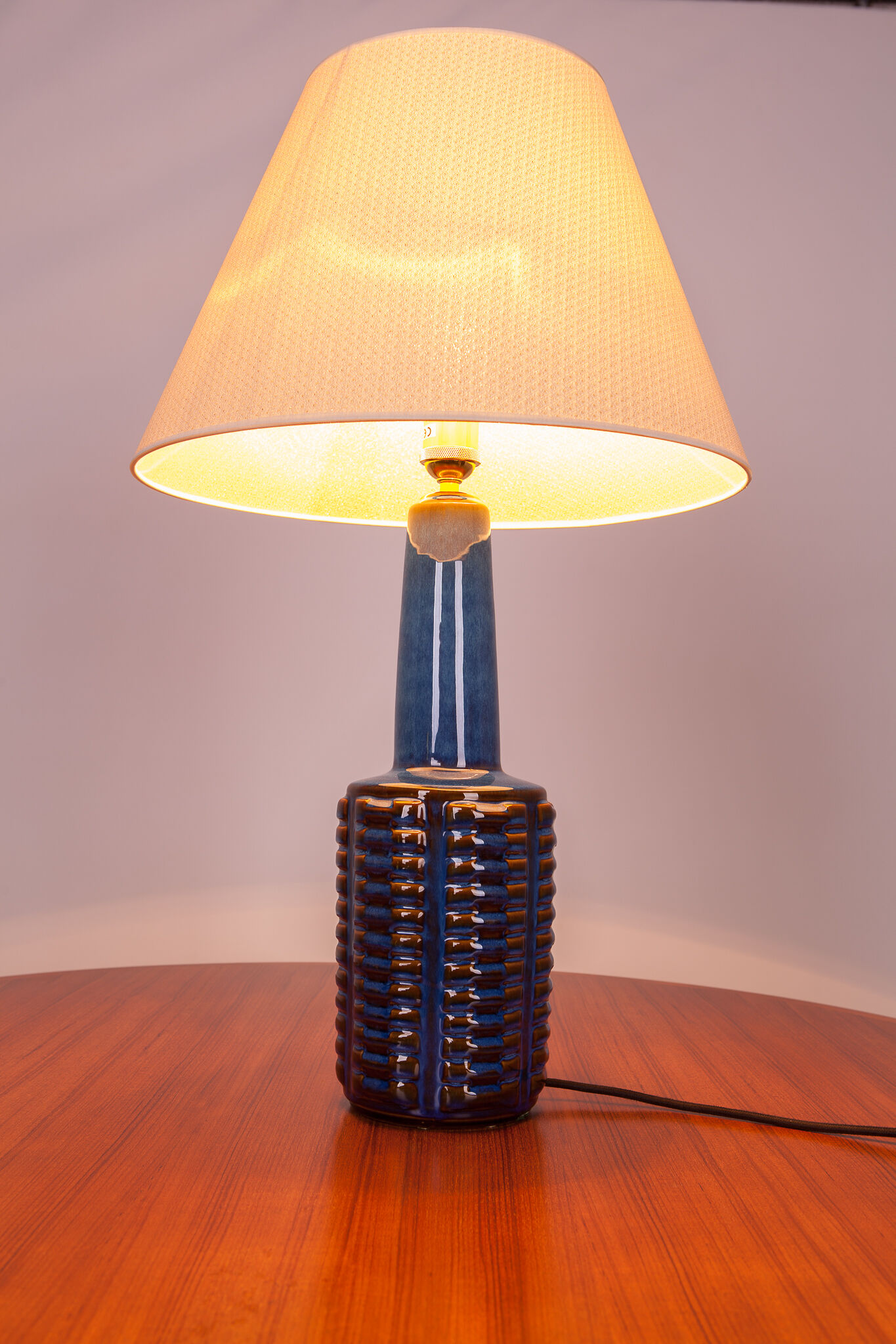 Lot de 2 lampes de table en grès bleu par Einar Johansen pour Søholm, années 1960