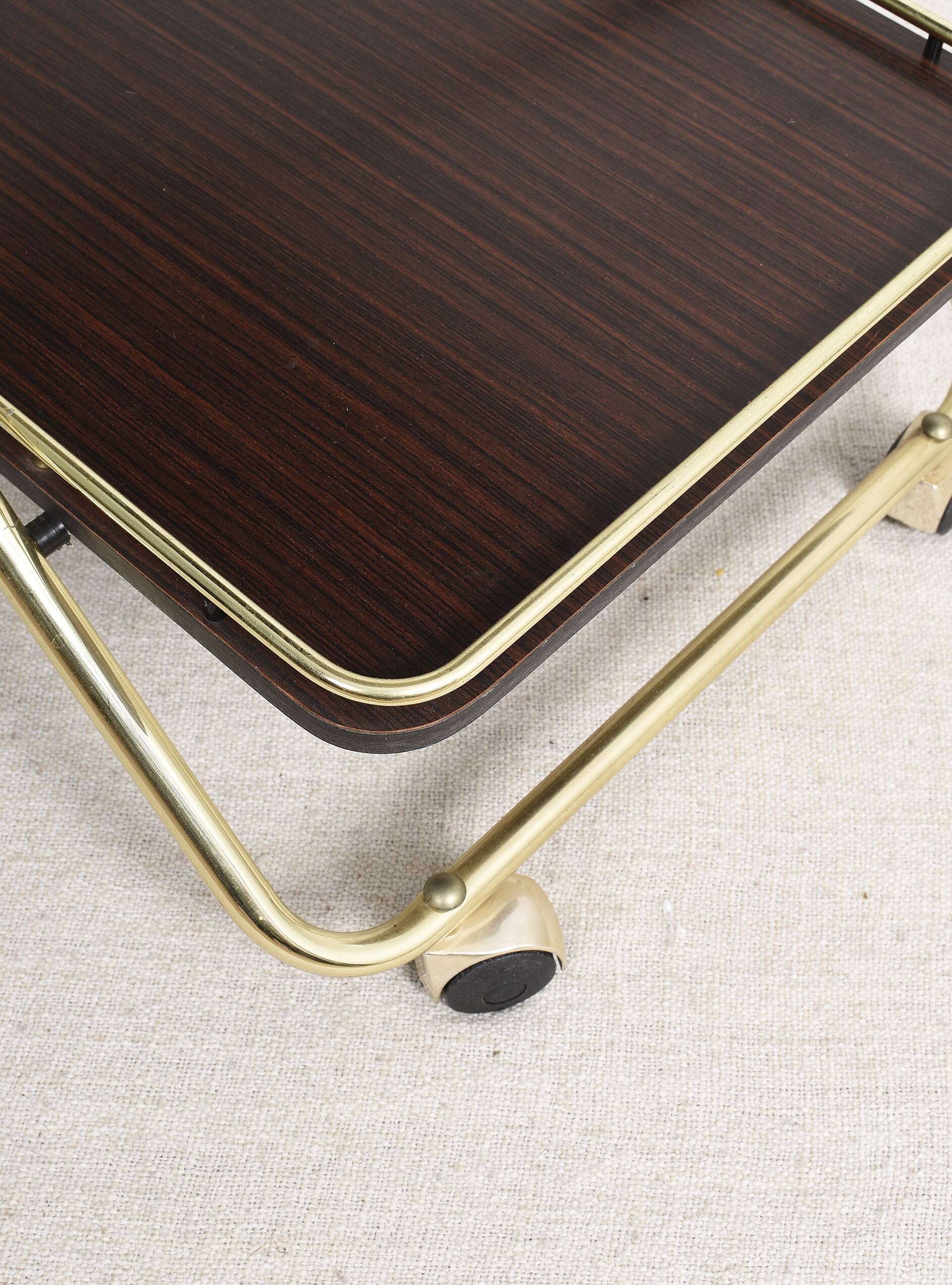 Trolley, bar service, folding table, in formica