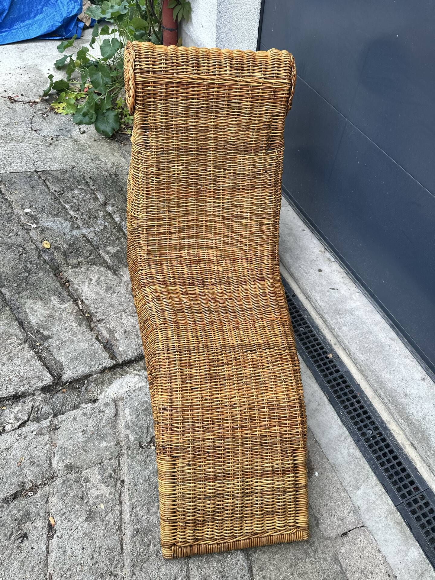 Vintage rattan deckchair