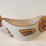 Earthenware fish sauce boat - Yvon ROY - art deco / vintage