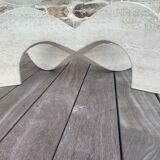 Trendy coffee table in glass and travertine