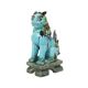 Vintage Chinese Komainu Guardian Lion Foo Dog Blue 19cm