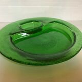 Handcrafted thick green glass empty pocket