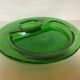 Handcrafted thick green glass empty pocket
