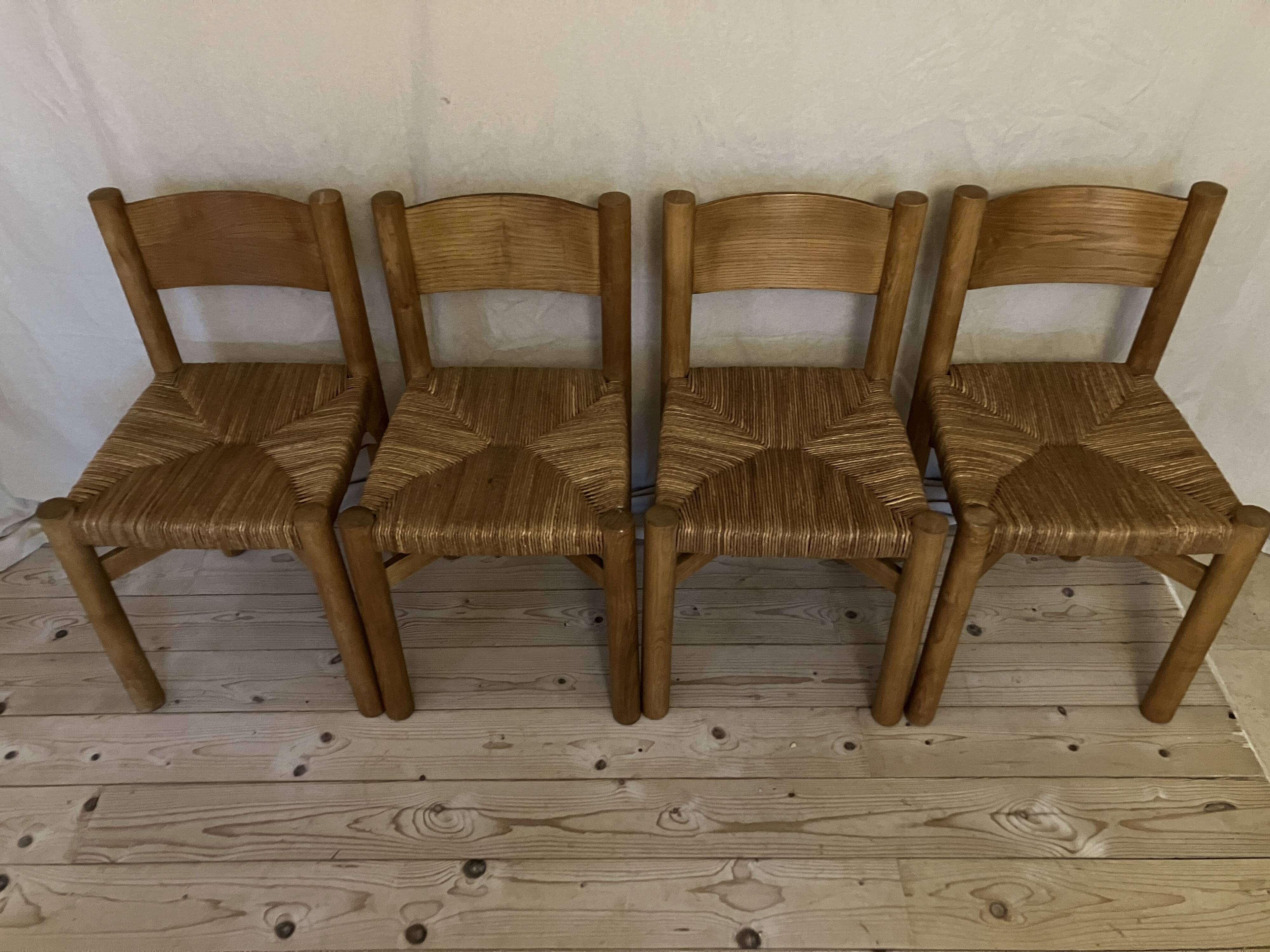 set of 4 chairs model "Meribel" by Charlotte Perriand