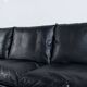 Scandinavian 3-seater sofa in leather and rosewood from the 60s