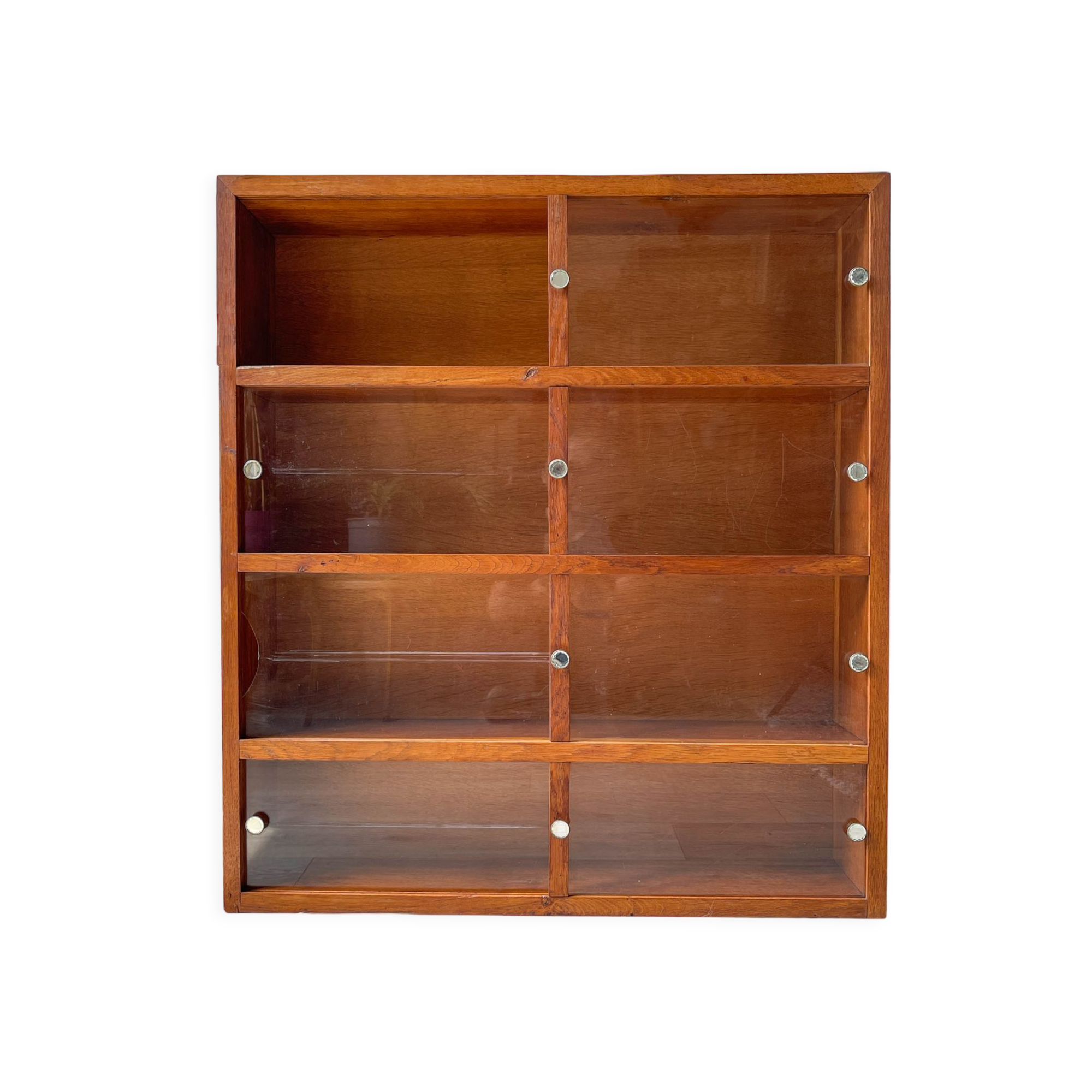 Vintage oak wall display case