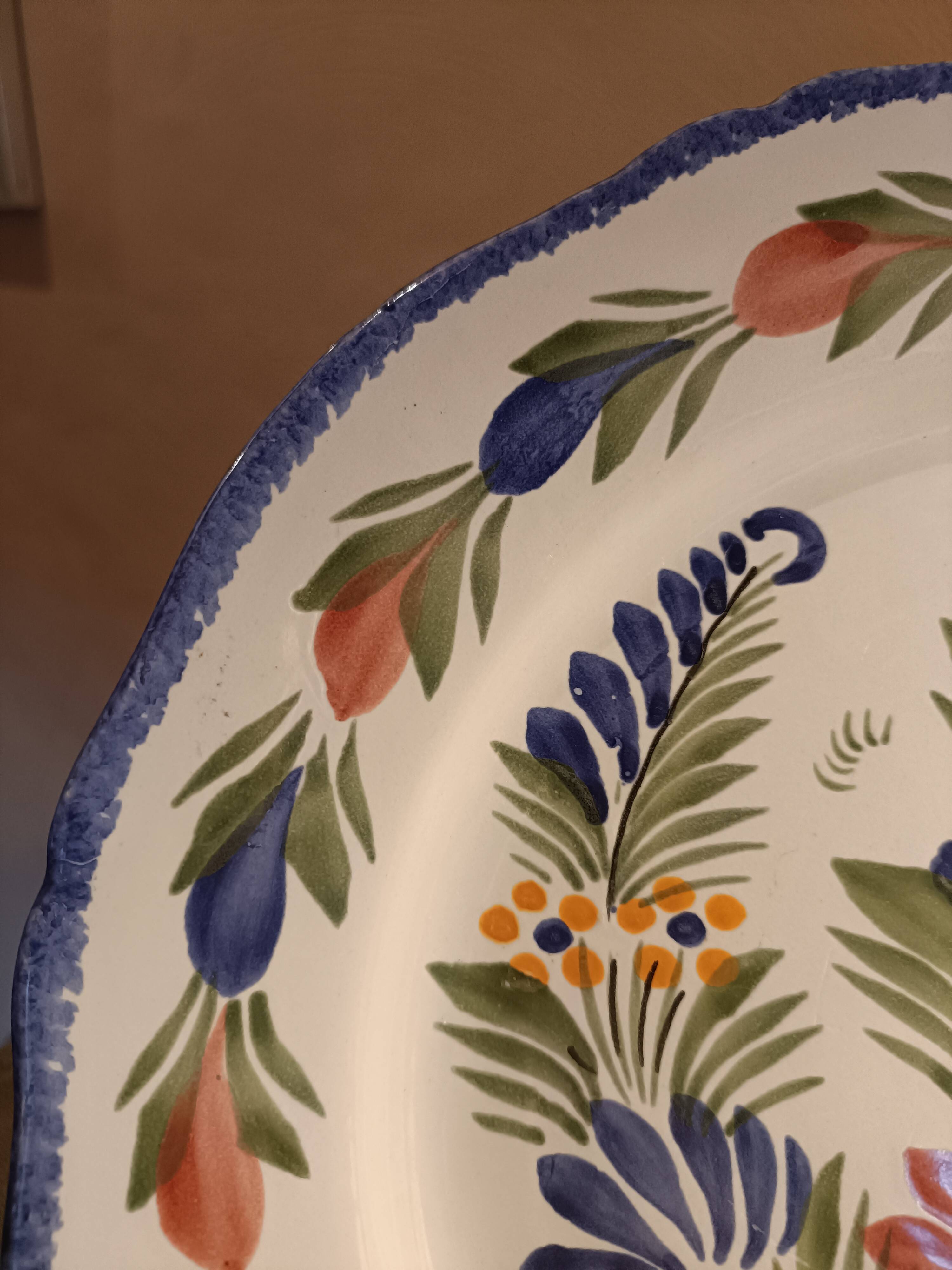 Antique HB Quimper faience plate