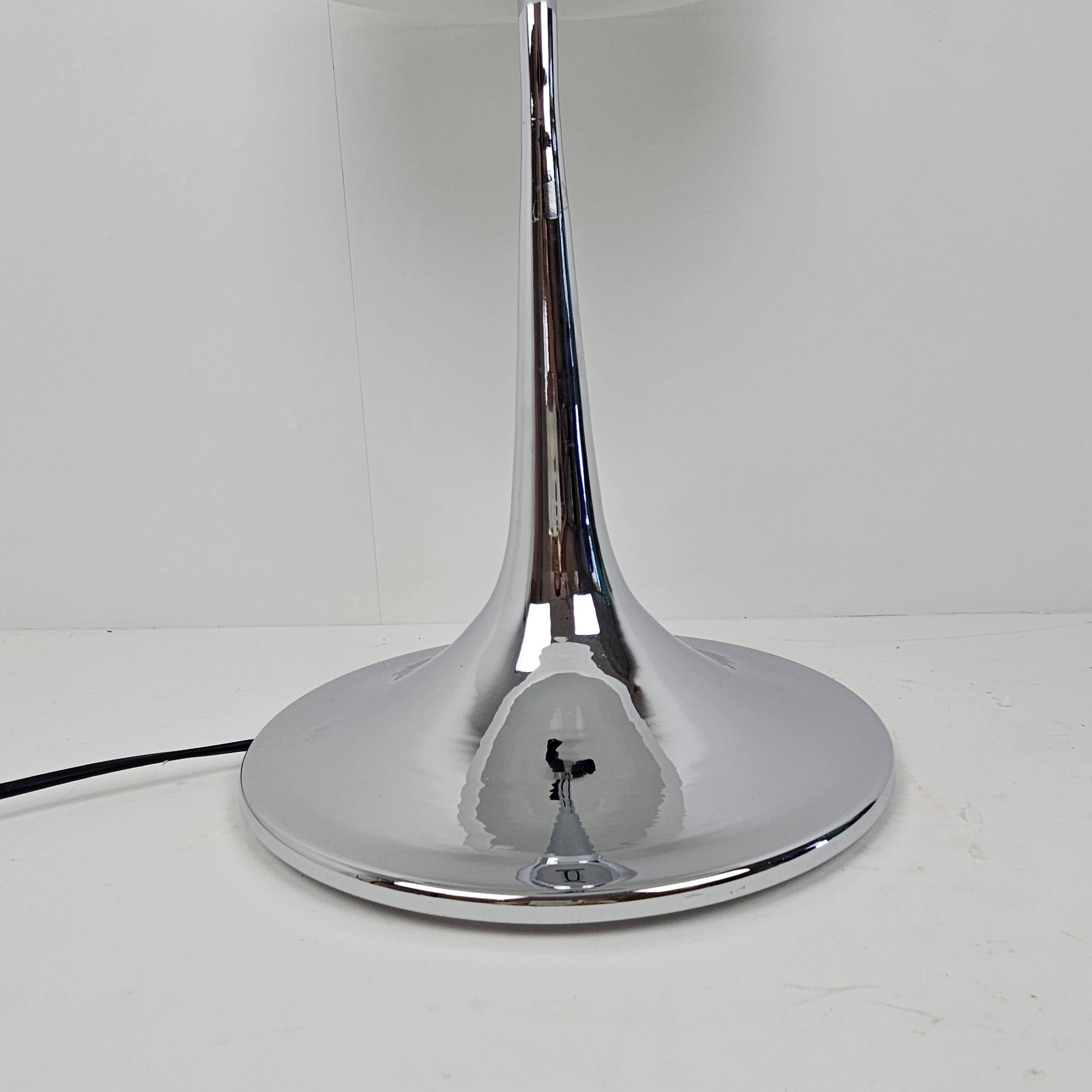 Lampe à poser champignon en métal chromé, Italie 1970