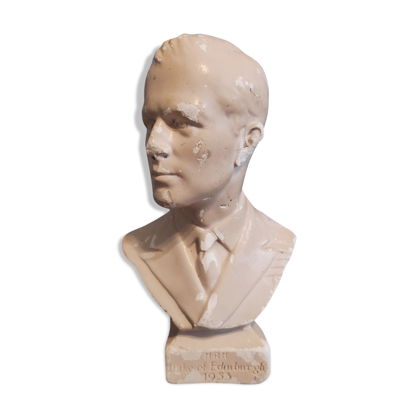 Bust of the Duke of Edinburgh in plaster from the 1950