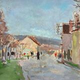 Signed village landscape from the 1950s