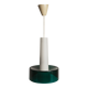 Vintage suspension in 2 elements, white opaline and transparent glass.