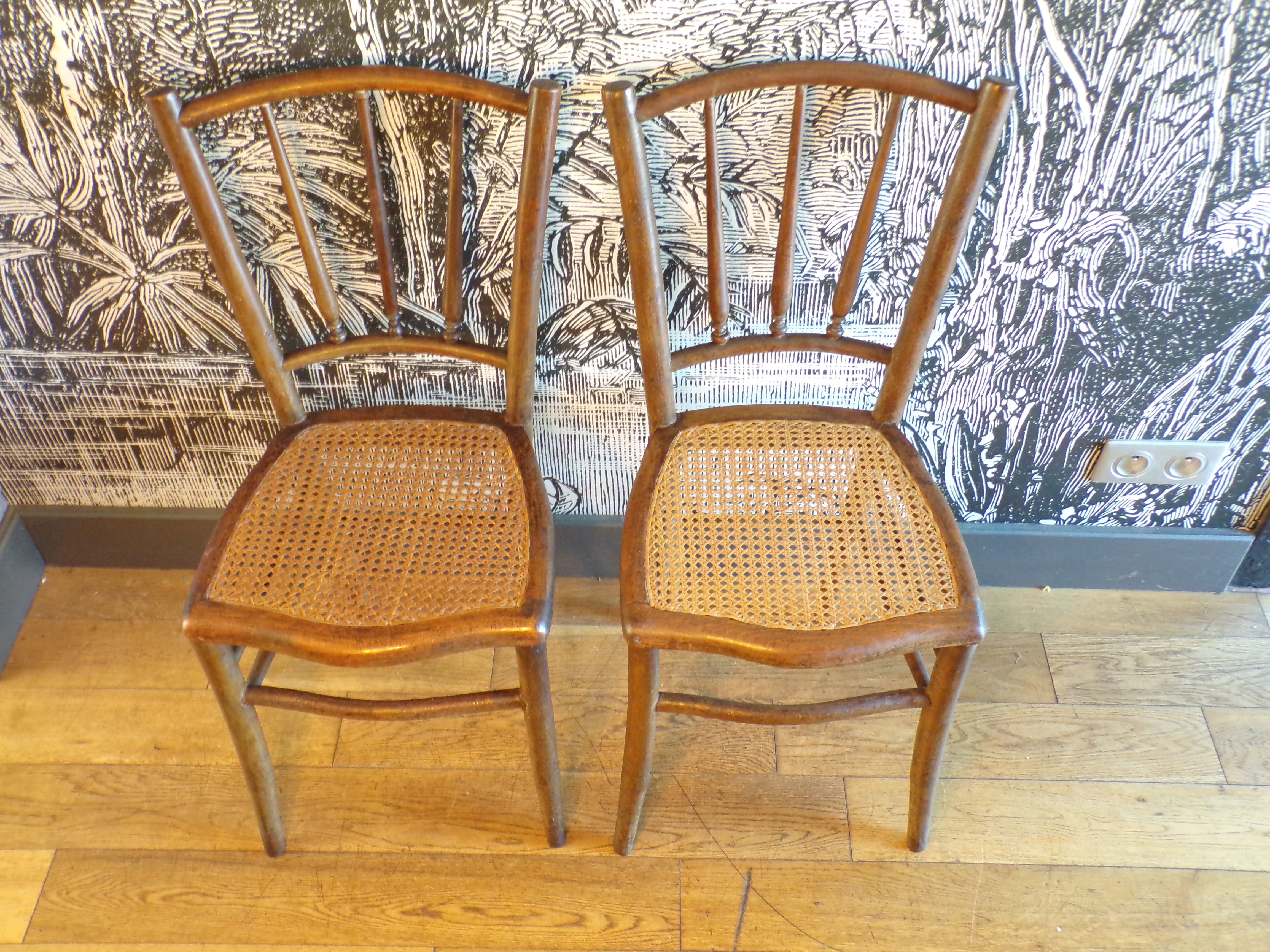Pair of 1900 cane chairs