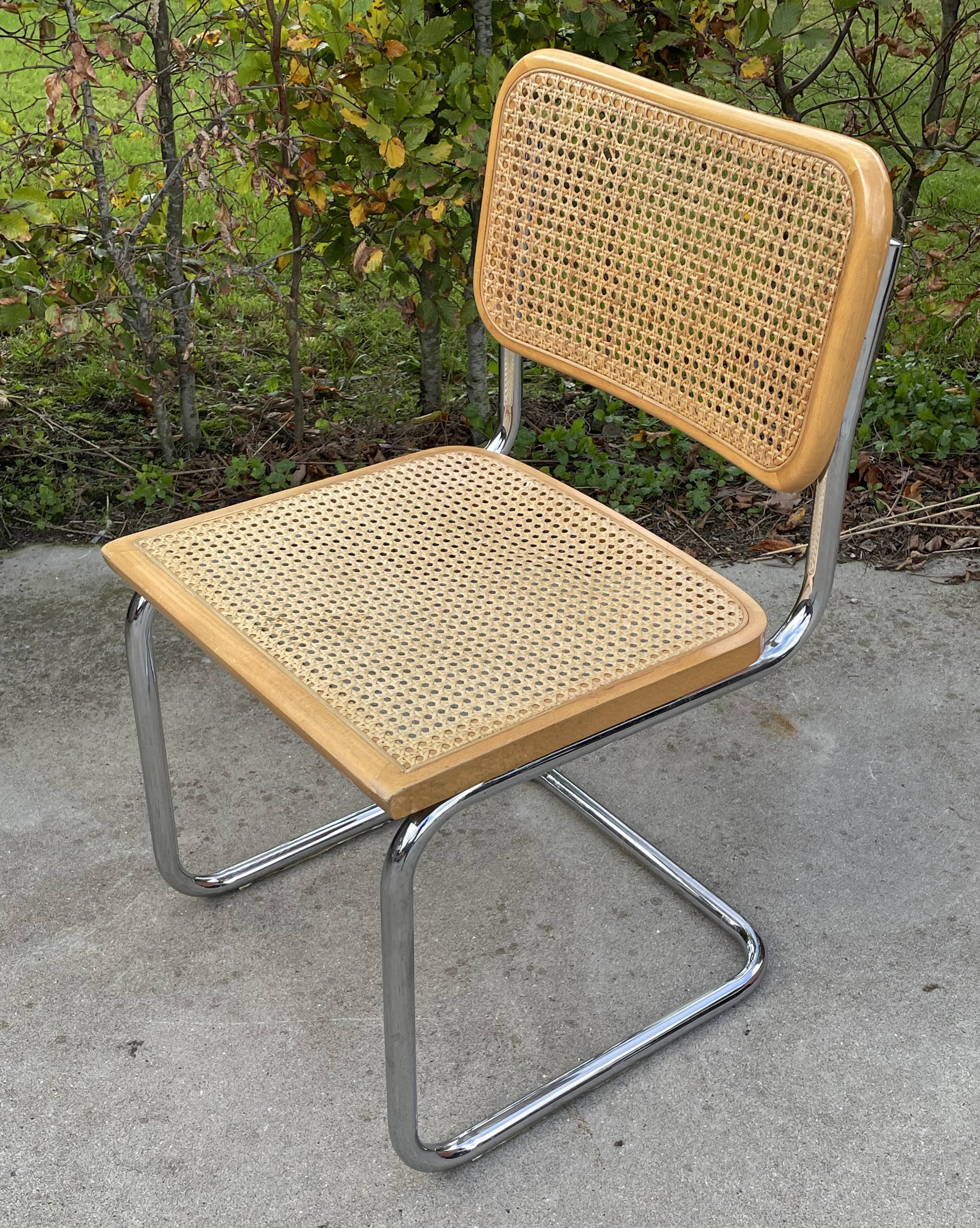 Set of 4 chairs model Cesca B32 designed by Marcel Breuer design
