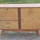 Enfilade of the 50s in oak and mahogany feet compass