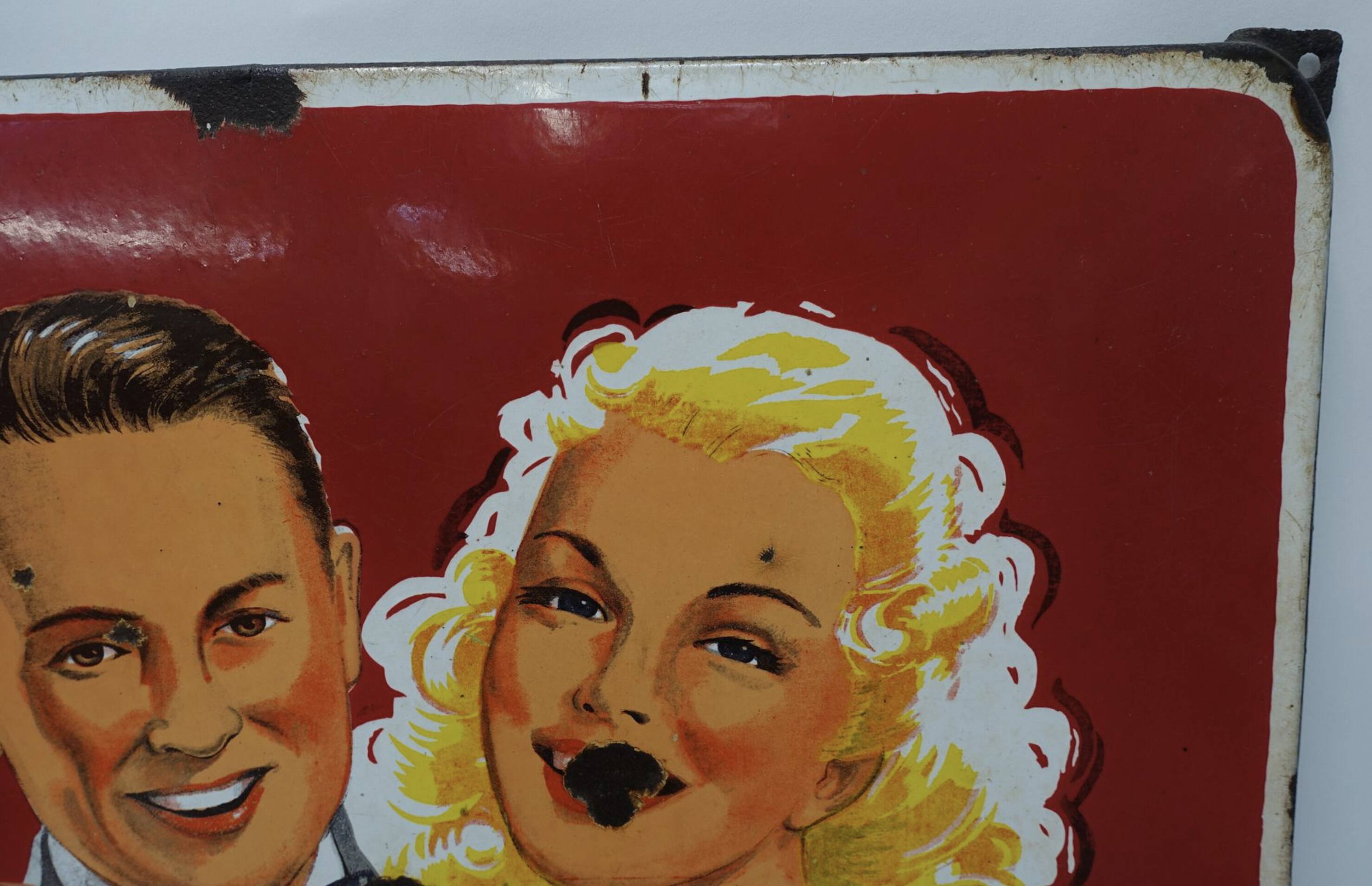 Advertising email plate "golden ball" years 50