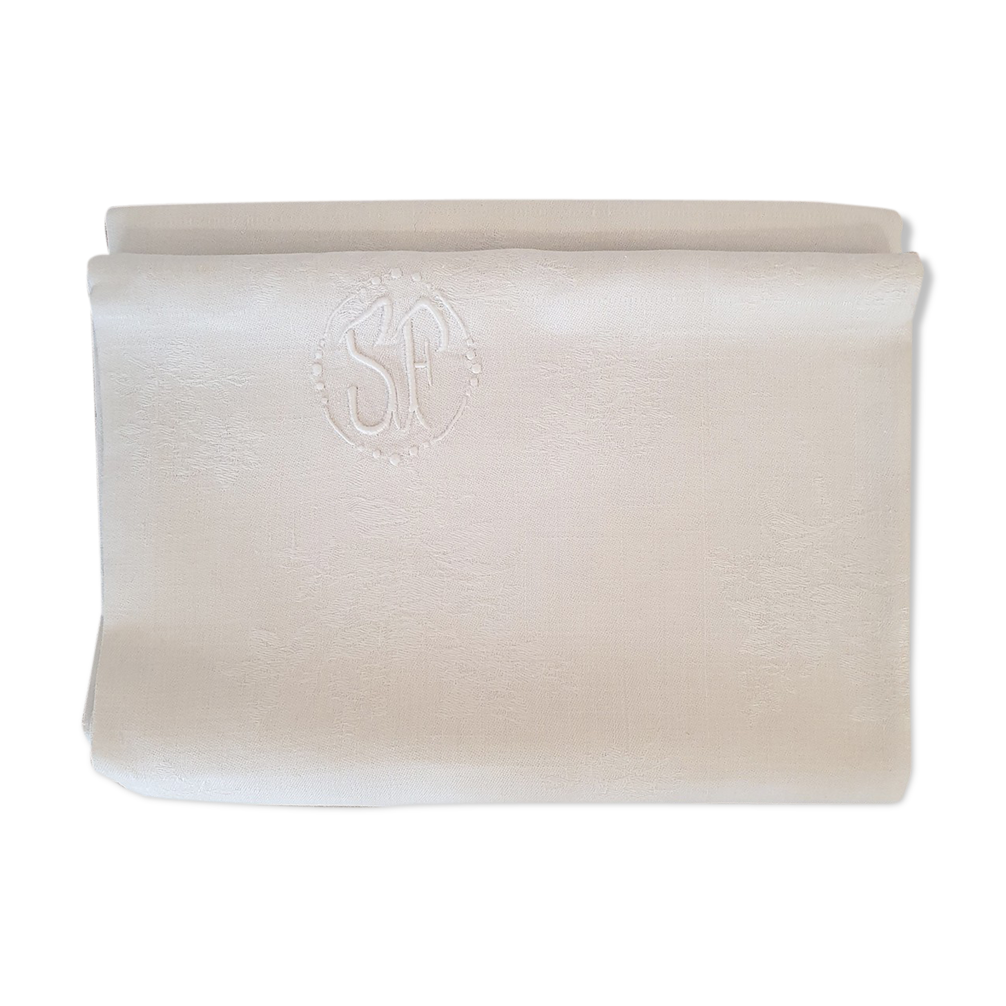 SF damask damask white rectangular table