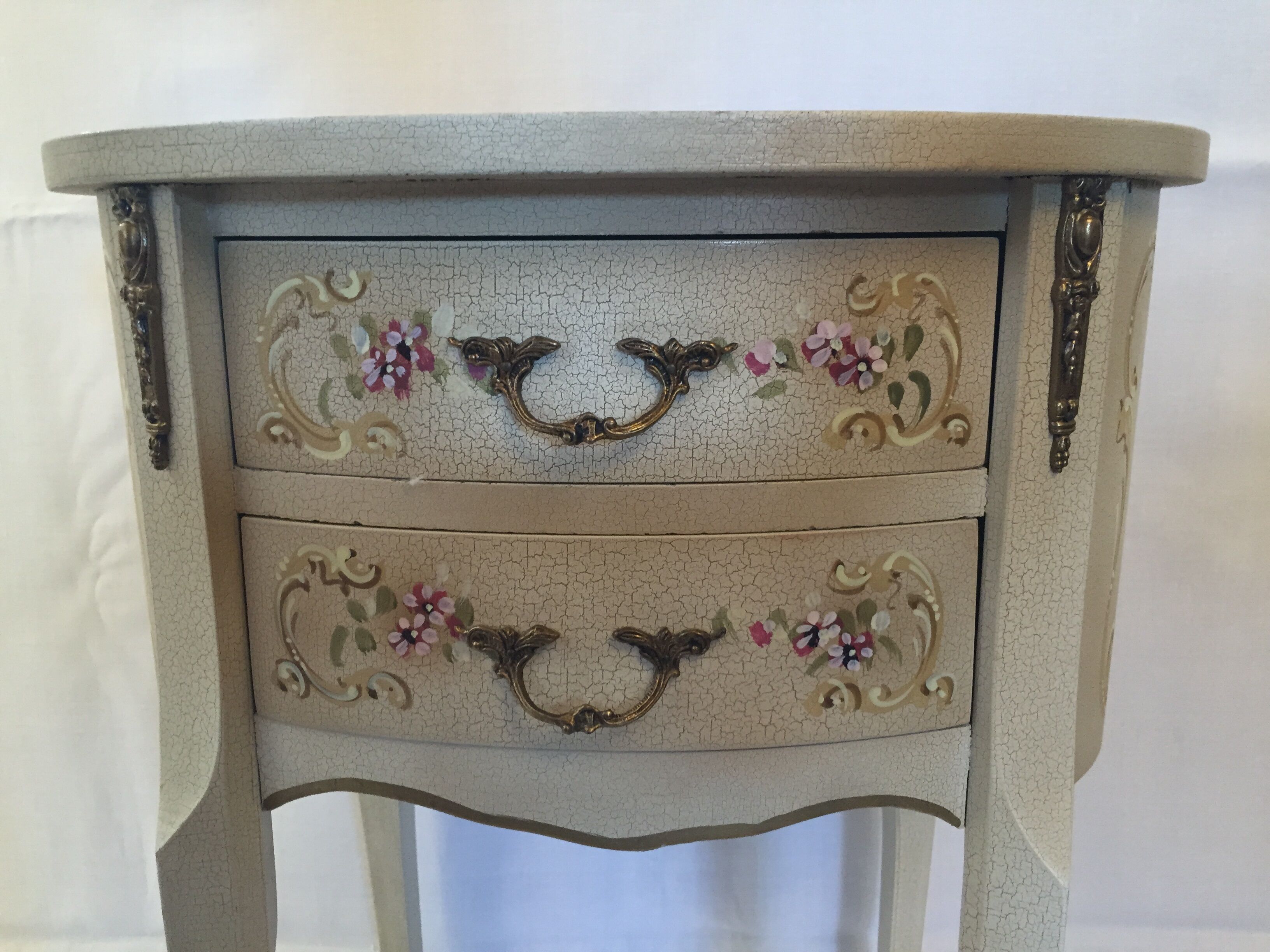 Pair of painted Louis XV style bedside table