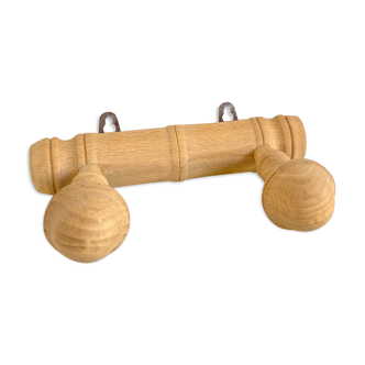 Patère porte-manteau mural en bois brut