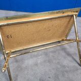 Table basse pied bambou doré et formica palissandre 1972