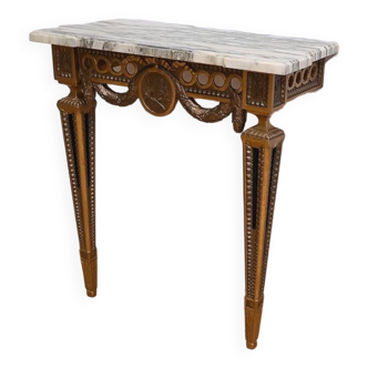 Petite Console d’Applique en Bois Sculpté, style Louis XVI, époque Napoléon III – Milieu XIXe