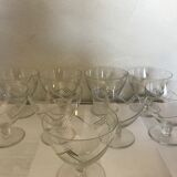 9 former chased crystal wine glass set