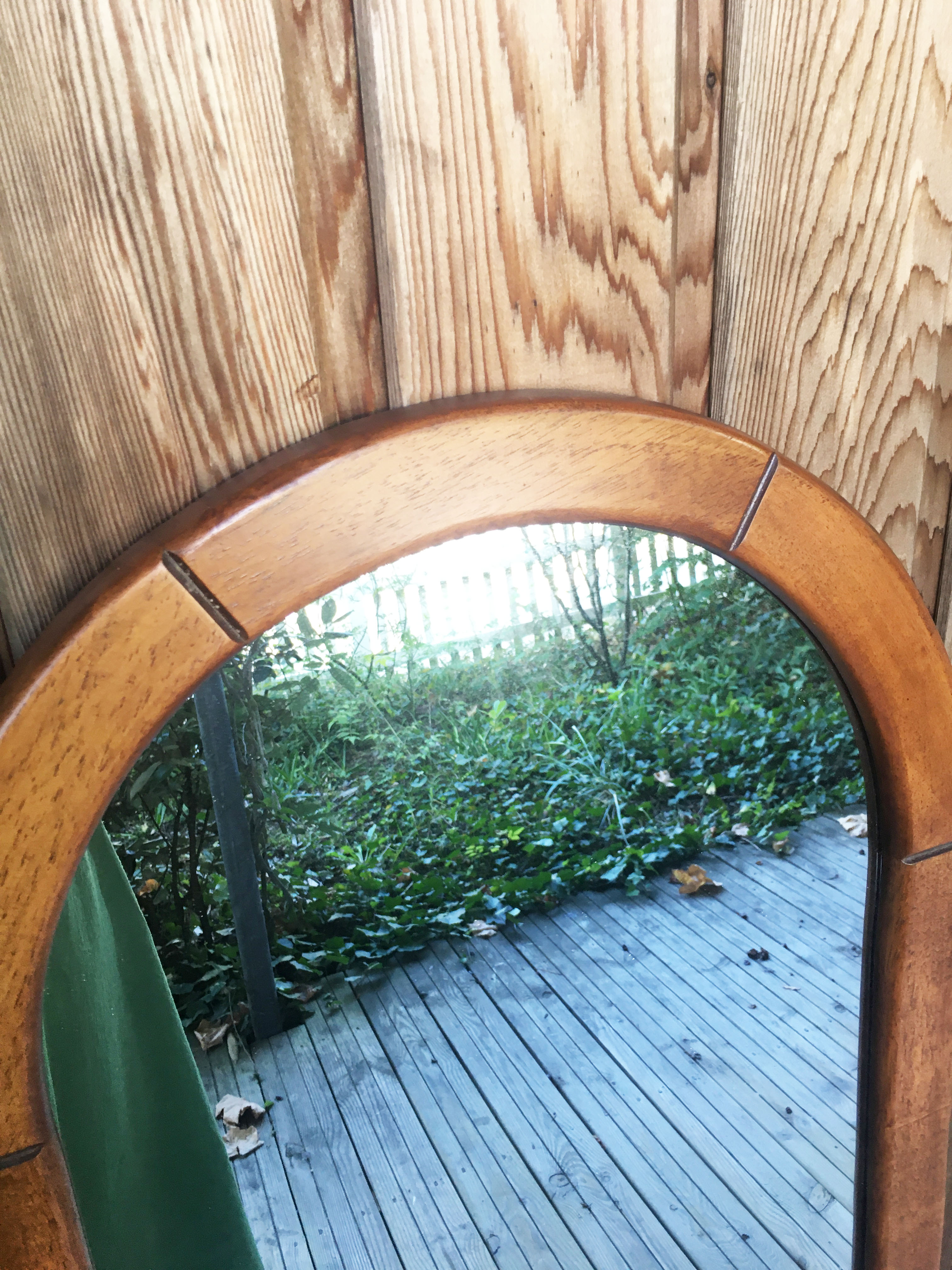 Miroir ovale en bois 148cm
