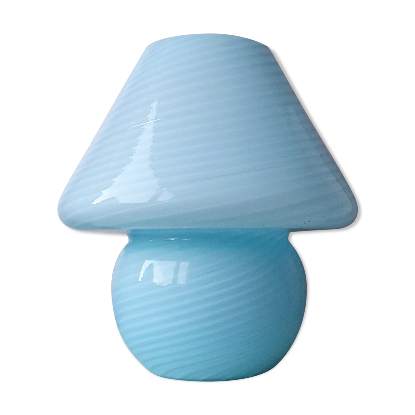 Blue Murano mushroom table lamp, Gambaro e Poggi for Vetri