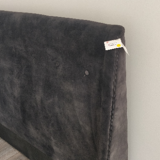 Tete de lit velour gris fonce
